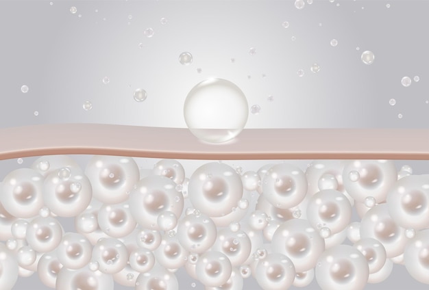 Serum de colágeno para la piel Gotas de aceite en las células de la piel Recuperación de la piel Crema hidratante Serum de collágeno publicidad