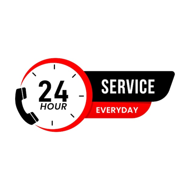 Servicio de 24 horas diseño vectorial de emergencia cotidiana