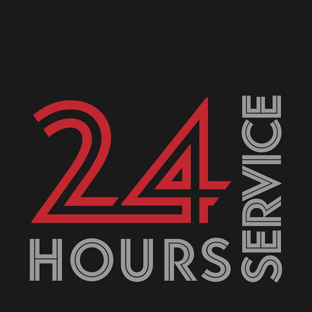 Servicio 24 horas Vector icono gráficos web