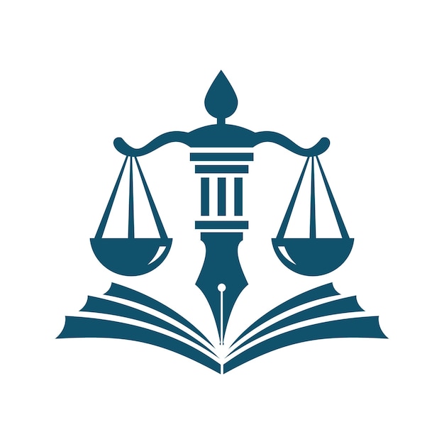 Vector servicio de abogados y diseño del logotipo de justicia.