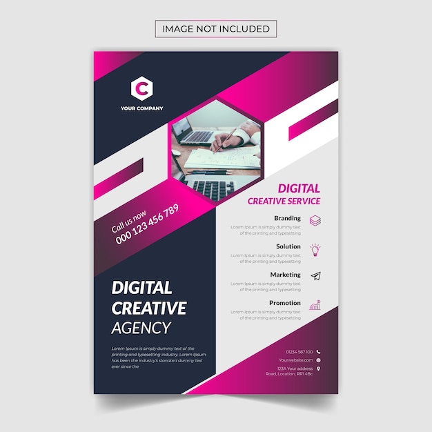 Servicio de agencia de marketing digital creativo Diseño de volante A4 diseño de volante y portada de folleto