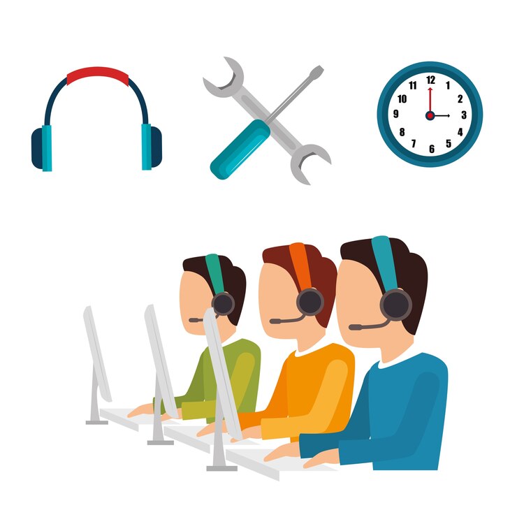 Vector servicio al cliente de call center