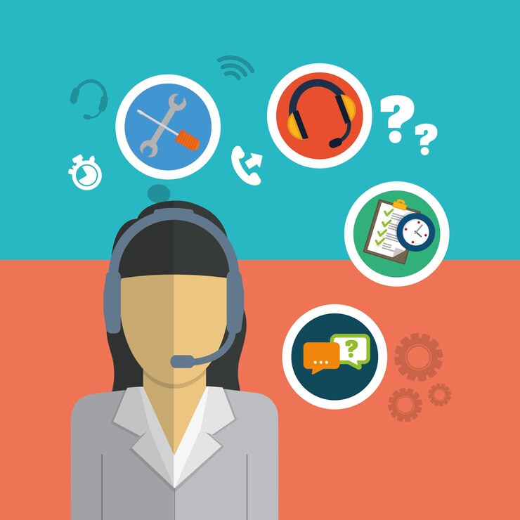 Vector servicio al cliente conjunto de iconos de servicio técnico.