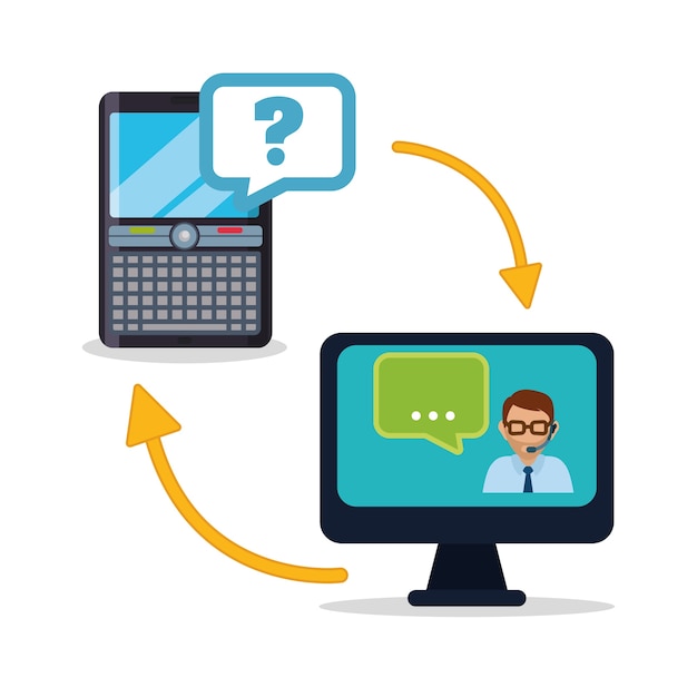 Servicio al cliente conjunto de iconos de servicio técnico.