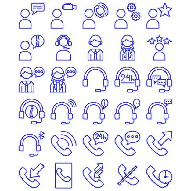 Servicio al cliente Icon Pack en estilo de color