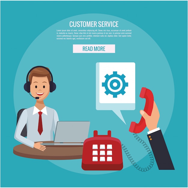 Vector servicio al cliente en línea