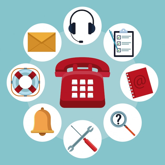 Servicio al cliente y soporte concepto de centro de llamadas