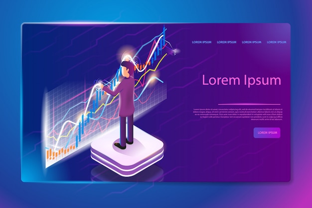Servicio de análisis financiero Vector Web Banner