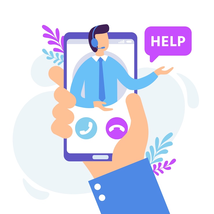 Vector servicio de asistente personal. aplicación de teléfono inteligente de soporte técnico virtual, consulta personal e ilustración de comunicación en línea