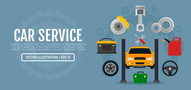 Servicio de automóviles de pancartas web y diagnóstico