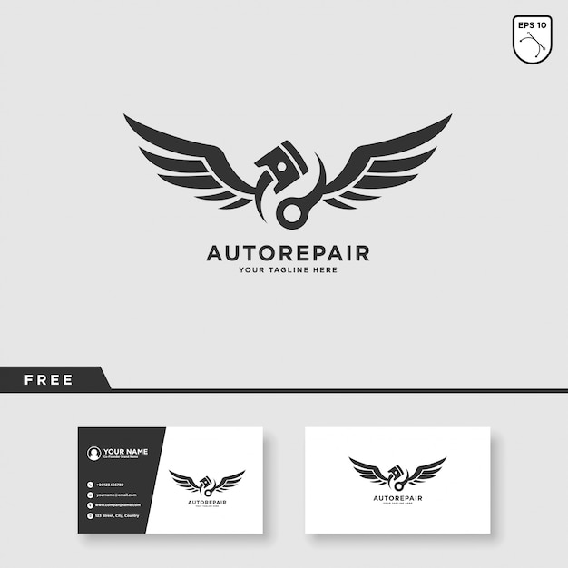 Servicio de autos vector logo design