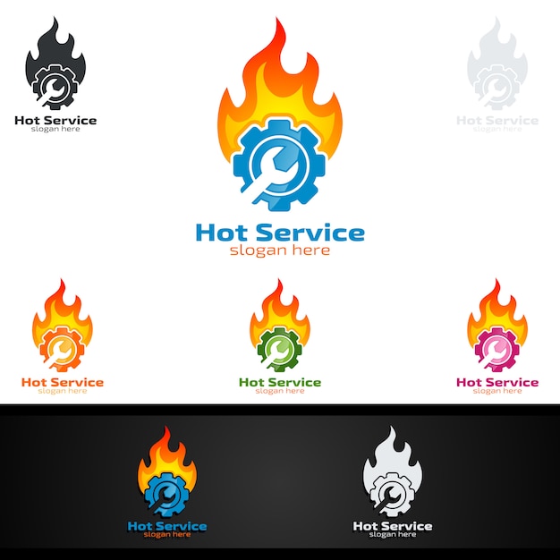 Servicio de Autos Vector Logo Design