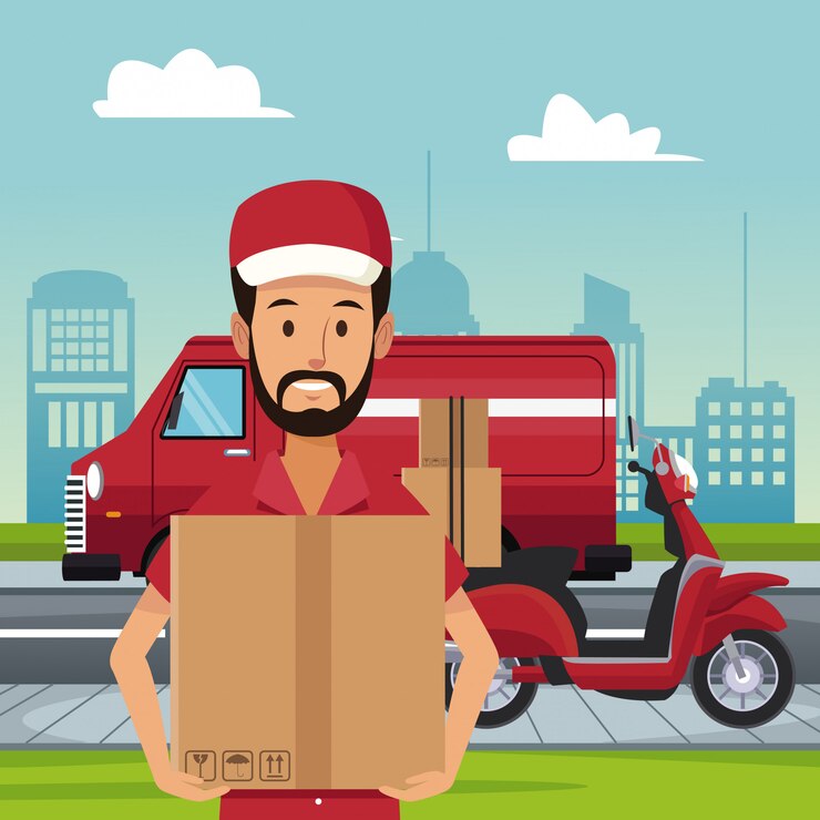 Vector servicio de camioneta de entrega