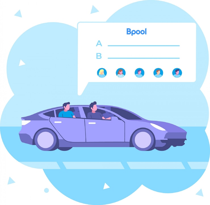 Vector servicio de coche en línea