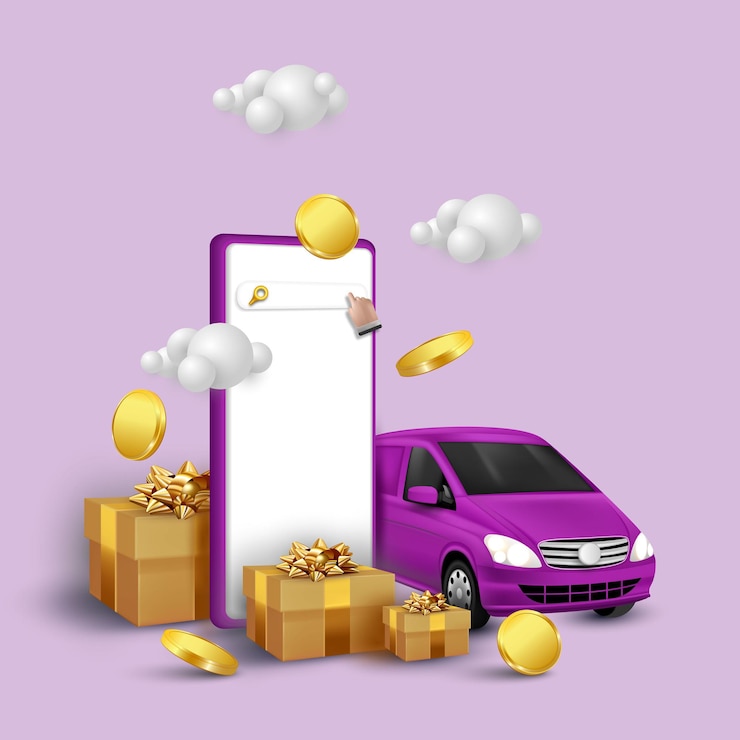 Servicio de compras y entrega en línea en la aplicación móvil.