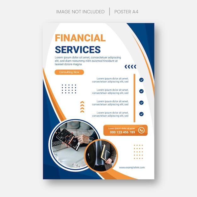 Servicio de consultoría financiera poster vector design 1