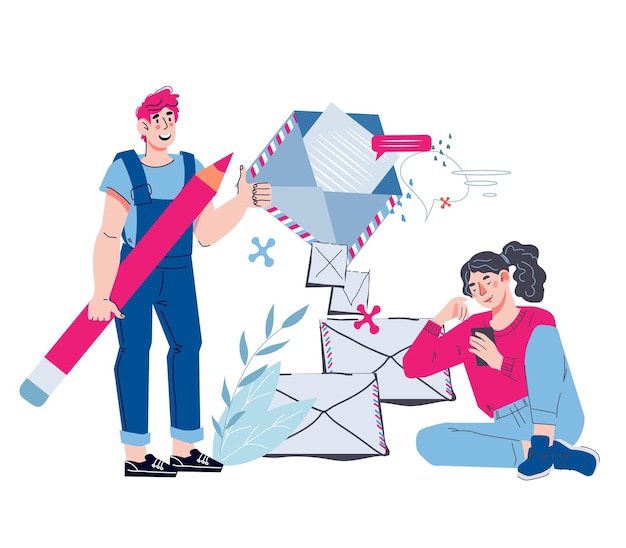 Servicio de correo y correspondencia comercial Vector de suscripción de noticias aislado