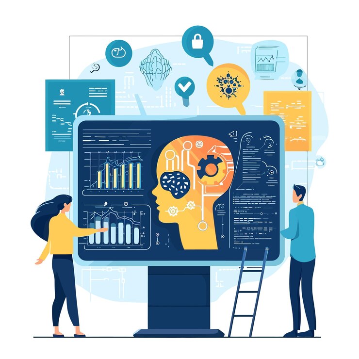 Vector servicio_de_chat_de_inteligencia_artificial_negocio