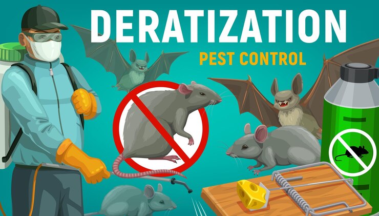 Vector servicio de desratización control de plagas exterminio