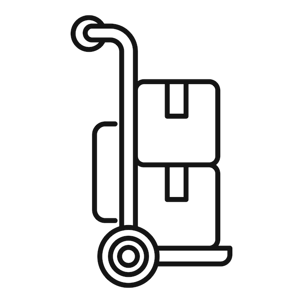 Servicio de entrega mediante camión de mano que transporta dos cajas de cartón