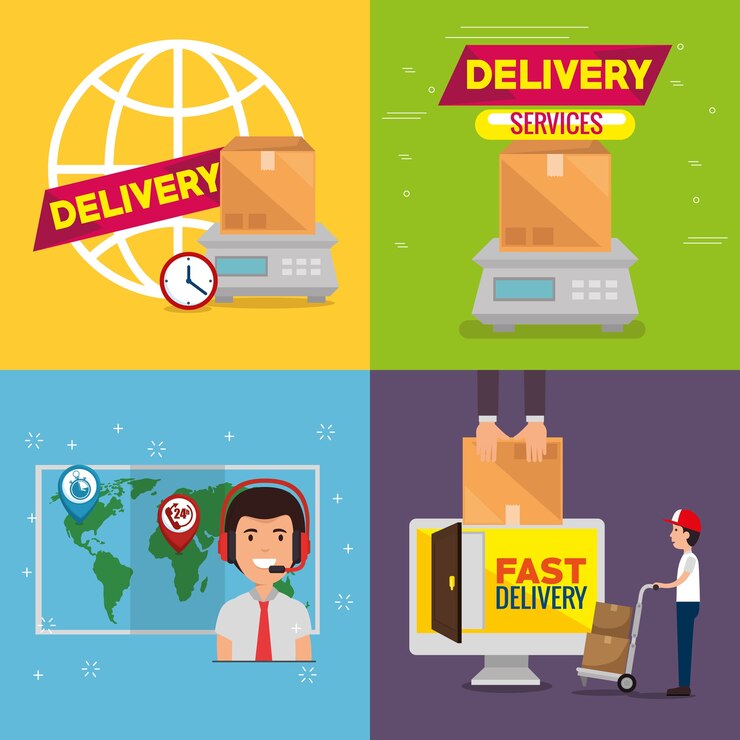 Vector servicio de entrega conjunto de iconos vector ilustración diseño
