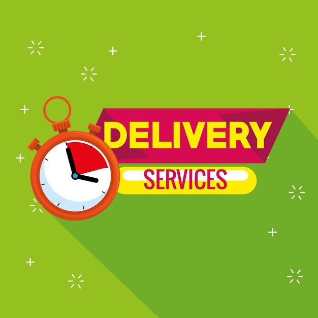 servicio de entrega con diseño de ilustración de vector de cronómetro