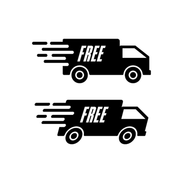 Servicio de entrega gratuito y rápido - Icono del camión de envío