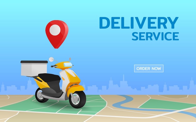 Servicio de entrega logística en línea, La entrega en moto scooter, rápida, segura y brinda comodidad a los clientes que utilizan el servicio.