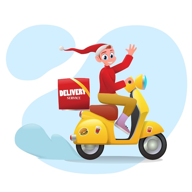 Servicio de entrega de Navidad de dibujos animados