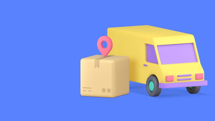 Vector servicio de entrega de pedidos de compras en línea de paquetes postales ilustración vectorial de espacio de copia de banner