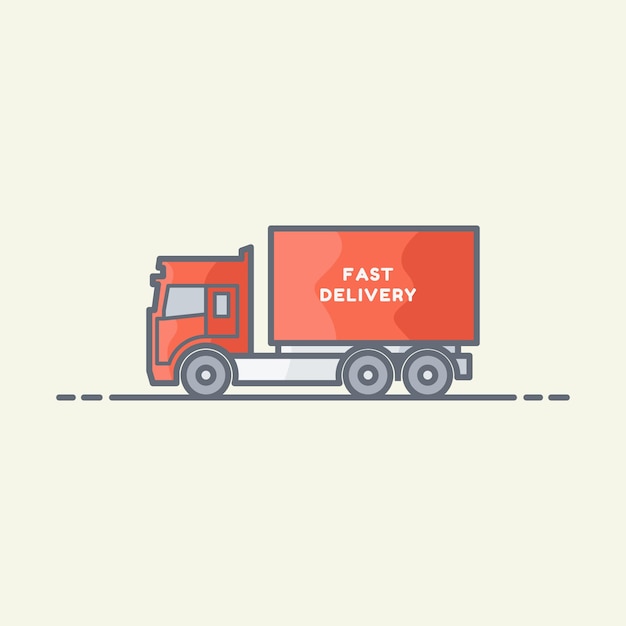 Servicio de entrega con vector de camión