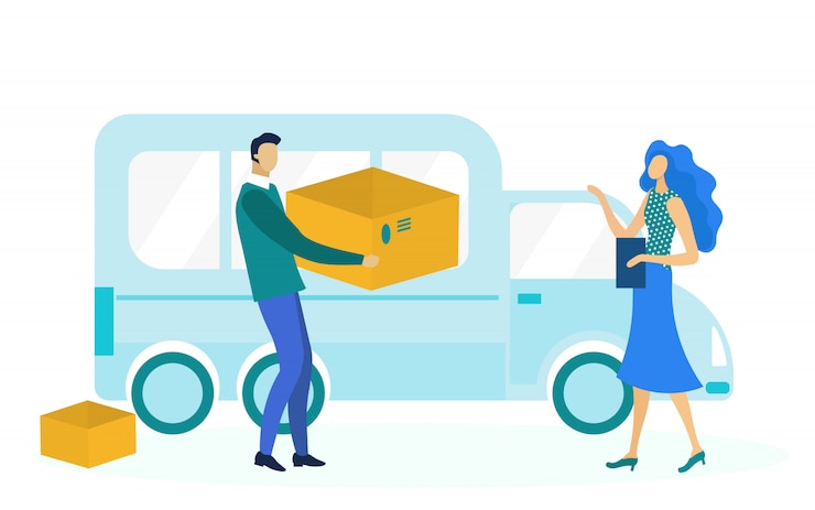 Vector servicio exprés ilustración plana de servicio