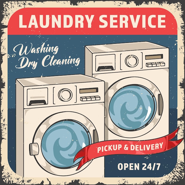 El servicio de lavandería es un volante vintage de colores.