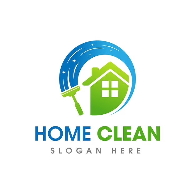 Servicio de limpieza de la casa Símbolo del logotipo de la empresa Diseño de iconos plantilla