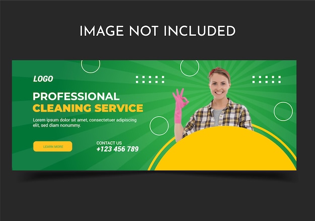 Servicio de limpieza plantilla de portada de facebook plantilla de banner web