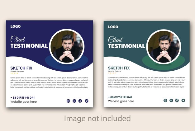 servicio de maqueta de ilustración vectorial de diseño de testimonios de clientes llamativos y editables