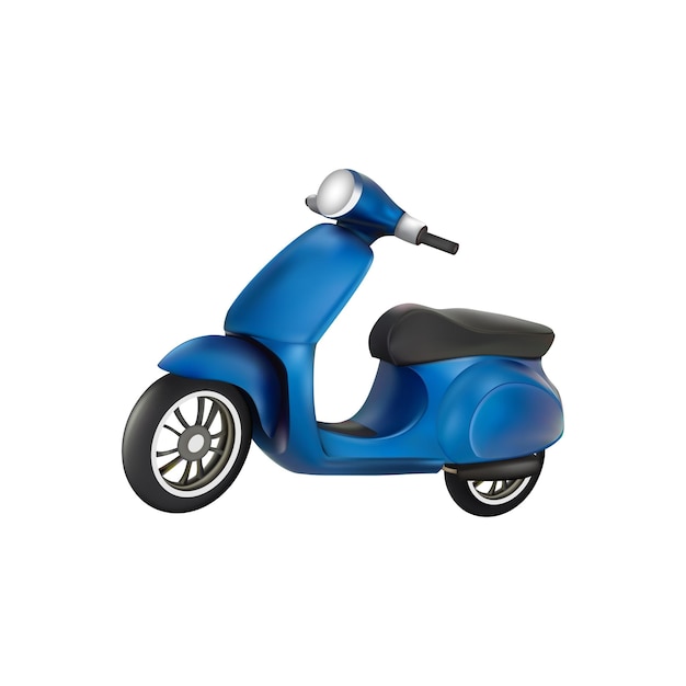 Vector servicio de mensajería de entrega de scooter vectorial 3d, concepto de tiempo para comprar