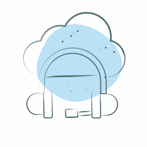 Servicio de nube de íconos relacionado con el símbolo de Dropshipping Diseño de estilo de punto de color editable