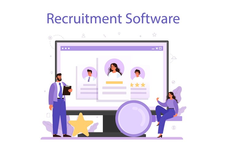 Vector servicio o plataforma de contratación online