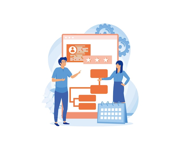 Servicio o plataforma en línea de análisis de la competencia Investigación de mercado y desarrollo de estrategias empresariales Ilustración moderna de vector plano