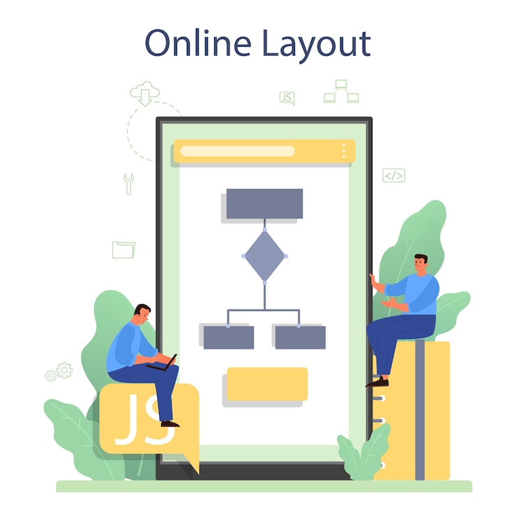 Vector servicio o plataforma en línea para desarrolladores frontend