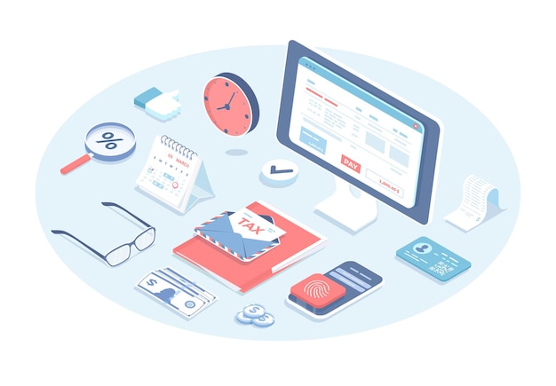 Servicio de pago de impuestos en línea Aplicaciones para enviar formularios de impuestos en la pantalla del monitor Software de impuestos docu