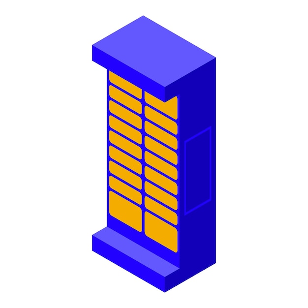 Servicio de paquetería de entrega de paquetes de autoservicio icono de casillero vector isométrico servicio de paquetería puerta de correo