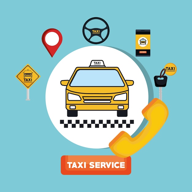 Vector servicio público de transporte de taxis