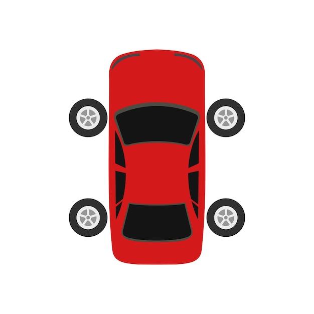 Servicio y reparación y icono plano de rueda de coche aislado sobre fondo blanco