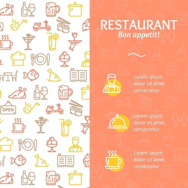 Servicio de restaurante Bon Appetit Concepto Infografía Banner Vector