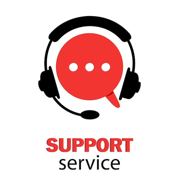 Servicio de soporte con auriculares. Icono de atención al cliente. Consultoría, telemarketing, consultor Vector