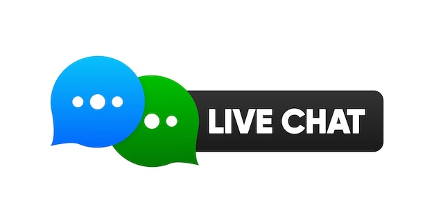 Servicio de soporte Consulta secretaria consultora de telemarketing Etiqueta de chat en vivo sobre fondo blanco