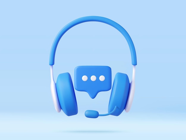 Servicio de soporte de línea directa 3D con auriculares