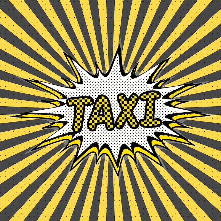 Vector servicio de taxi de fondo de arte pop